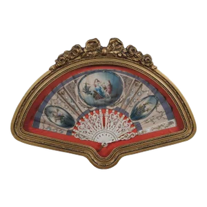 Antique 18th Century French Neoclassical Hera's Chariot Hand Fan Shadowbox