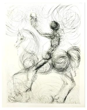 Salvador Dali, Knight & Death from Faust, 1969, Etching