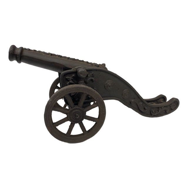 Vintage Decorative Cannon in Iron, 1940s For Sale