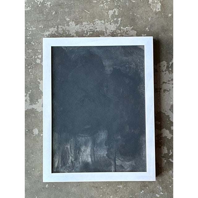 Black Vintage Black and White Abstract Expressionist Painting For Sale - Image 8 of 12