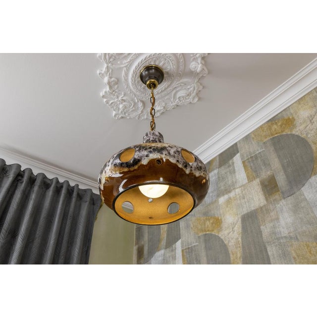 German Mid-Century Modern Fat Lava Ceramic Pendant Light, 1970s For Sale - Image 10 of 18