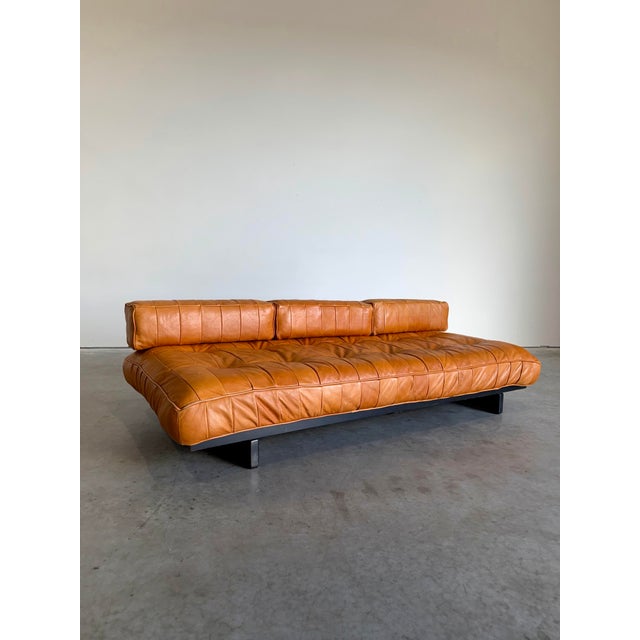 Vintage De Sede attrb Switzerland DS-80 Daybed Sofa in Cognac patchwork leather c.1970’s. Designed in 1969 a timeless...