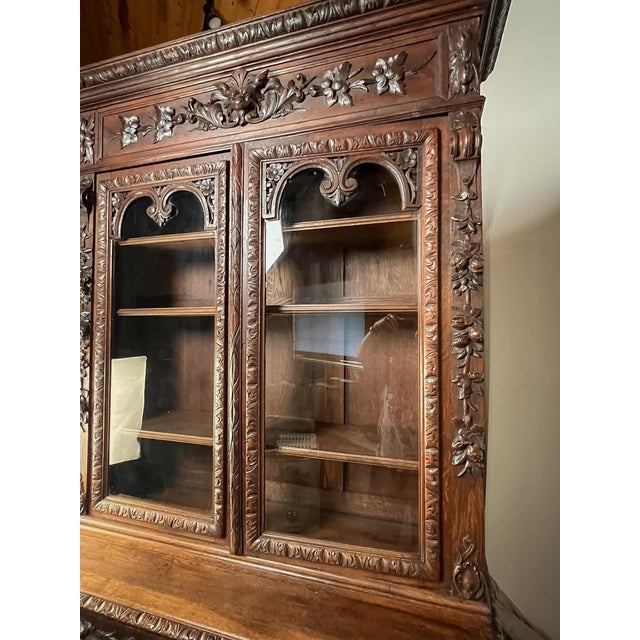 Antique French Normandy Solid Oak Hutch, Early 20th Century For Sale - Image 13 of 14