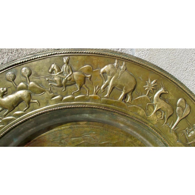 Indian Brassy Elephant Tray 30" Diameter For Sale - Image 9 of 15
