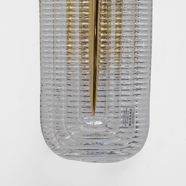 Modern Murano Glass and Brass Sconces, Italy, 2000s, Set of 2 For Sale - Image 6 of 9