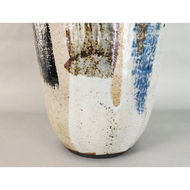 MCM Signed Studio Pottery Vase Large 23" For Sale - Image 11 of 12