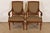 French Ethan Allen French Regency Louis XVI Carved Cherry Wood Upholstered Armchairs, Pair For Sale - Image 3 of 11