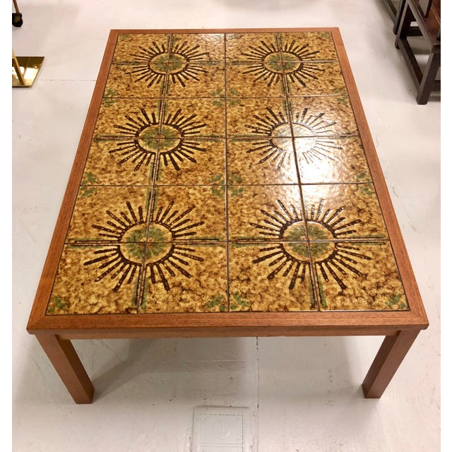 Mid Century Danish Modern Teak Tile Top Coffee Table Chairish