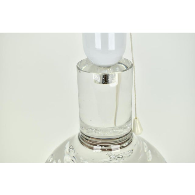 Glass 1975 Floris Meydam for Royal Leerdam Solid Crystal Table Lamp Bubbles For Sale - Image 7 of 10