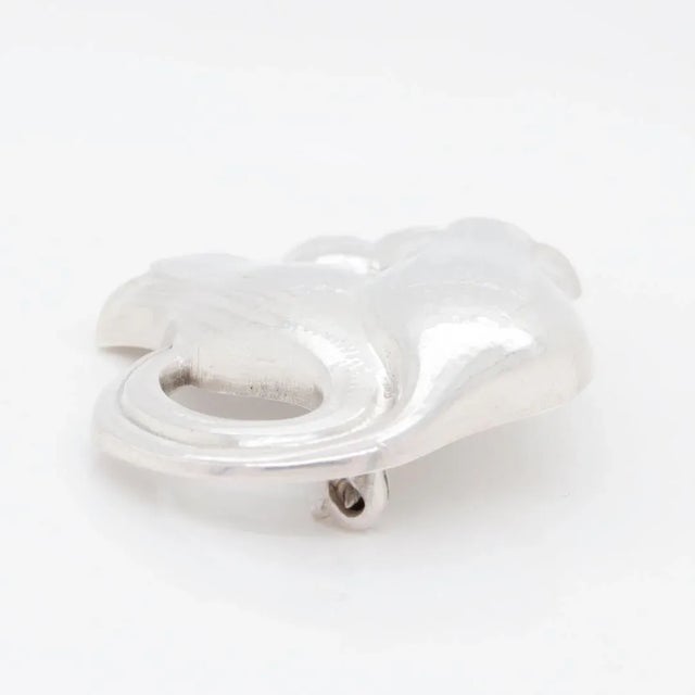 Vintage Georg Jensen Sterling Silver Tulip Brooch No. 100b For Sale - Image 9 of 11