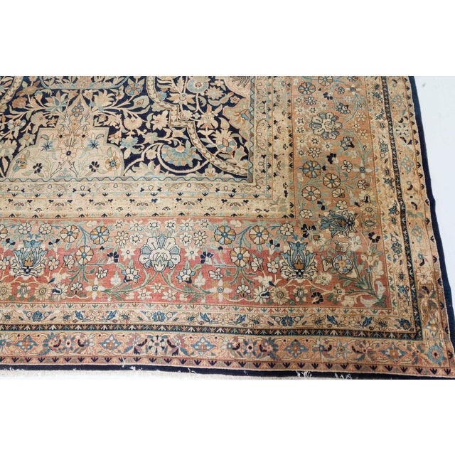 Antique Persian Kirman Handmade Wool Carpet For Sale - Image 9 of 9
