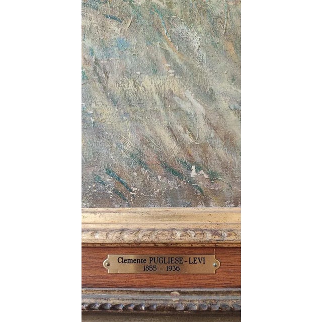 Clemente Pugliese-Levi, Women with Hay, Oil on Canvas, 1920s, Framed For Sale - Image 12 of 13