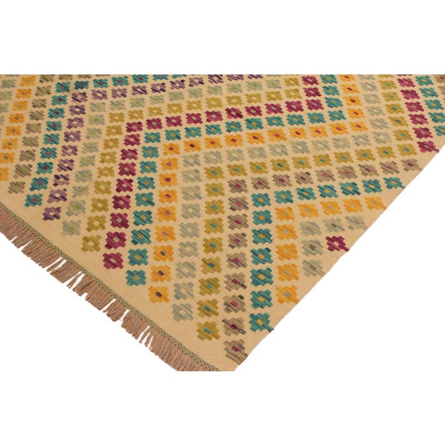 Boho Chic 1990s Boho Chic Kilim Gray Black Wool Rug - 5'2" X 6'4" For Sale - Image 3 of 7