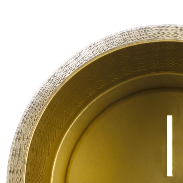 Early 21st Century Apoline Drum Side Table with Storage in Antique Brass For Sale - Image 5 of 10