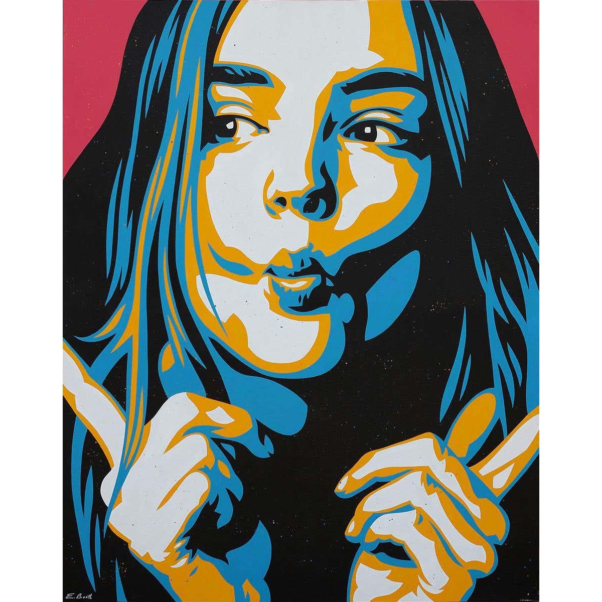 2021 “Kickin' Around” Contemporary Pop Art Style Expressionist Vectorized Portrait Painting by Ed Booth |