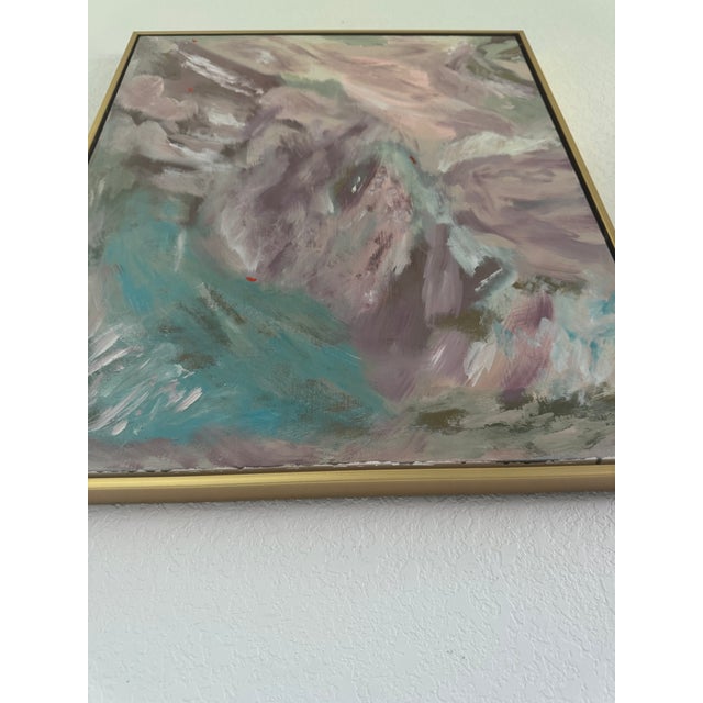 Abstract Original Abstract Acrylic Painting on Canvas in Gold Floater Frame For Sale - Image 3 of 10