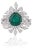 Luxury 2.24Ct Natural Emerald & 1.91Ct Diamond Halo Cocktail Ring Size 5 in 18k Gold For Sale