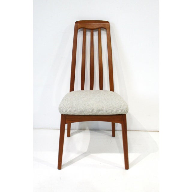 Teak Upholstered Dining Chairs 2 Arm 2 Sides in the Style of Danish Modern For Sale - Image 9 of 17