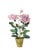Paper Charles de Gaulle rose plant with 2 blossoms and a bud in a beautiful aged terra cotta pot. Approximately 28” tall,...