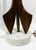 Wood MCM Mid Century Modern Walnut and Brass Sculptural Table Lamp - Works! For Sale - Image 7 of 7