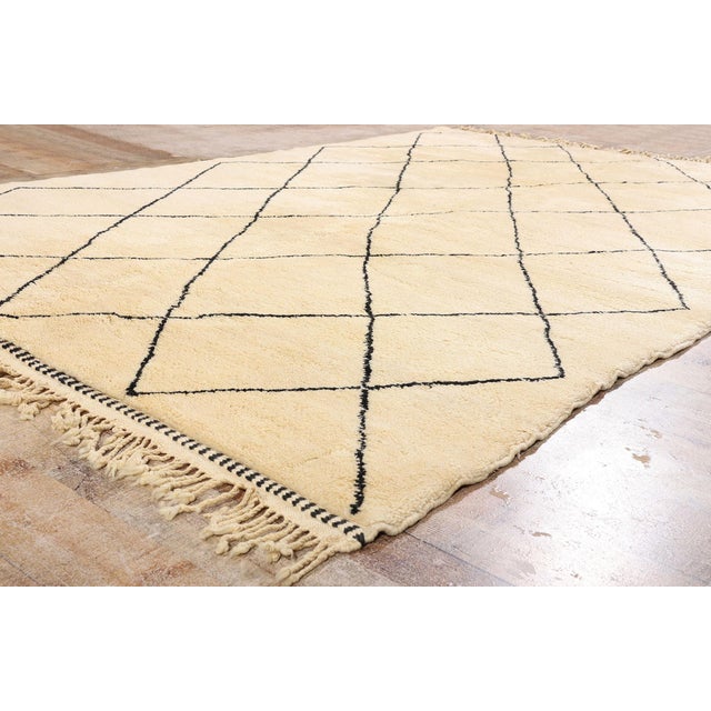 Organic Modern Beni Ourain Moroccan Rug, 06'09 X 10'03 For Sale - Image 9 of 11