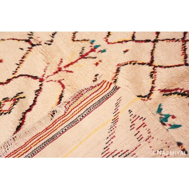 Textile Vintage Beni Ourain Moroccan Berber Rug For Sale - Image 7 of 7