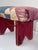 Red Antique Primitive American Quilted Top Red Painted Solid Wood Low Stool For Sale - Image 8 of 11