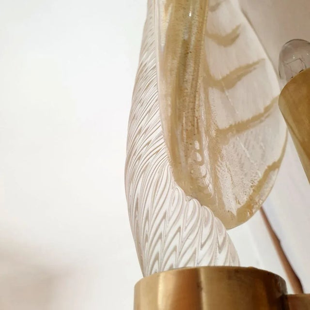Pair of Leaves Gold Murano Glass Sconces 1970s For Sale - Image 10 of 10