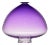 Mouth Blown Wide Ombre Amethyst Signed Art Glass Vase For Sale