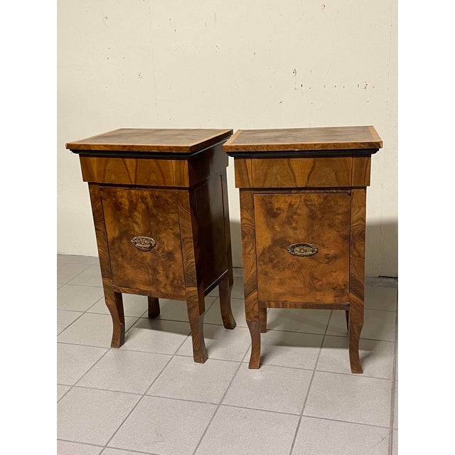 Large Art Deco Italian Bedside Tables, 1930s, Set of 2 For Sale - Image 4 of 18