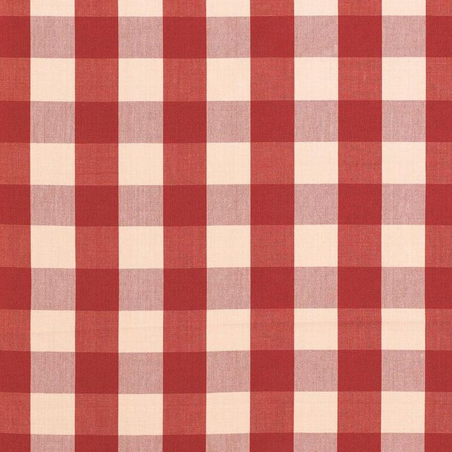 Contemporary Sample - Schumacher Camden Cotton Check Fabric in Red For Sale - Image 3 of 3