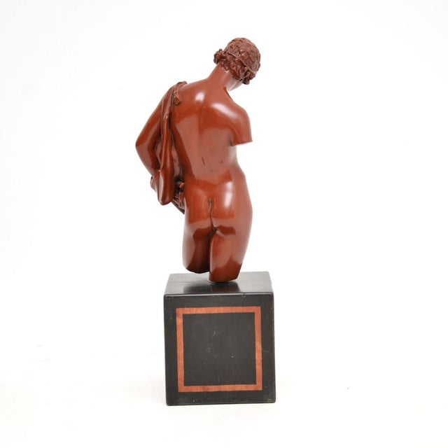 Wood Neoclassical Style Sculpture of Meleager, 1950, Resin on Wood Base For Sale - Image 7 of 14
