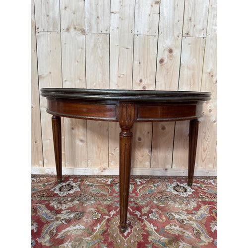 Louis XVI Style Mahogany Half-Moon Games Table For Sale - Image 6 of 6