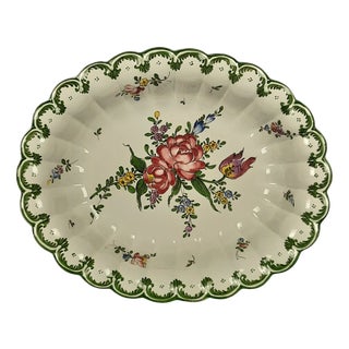 Ceramic Centerpiece with Hand-Painted Flowers from Vecchia Lodi, 1960s For Sale