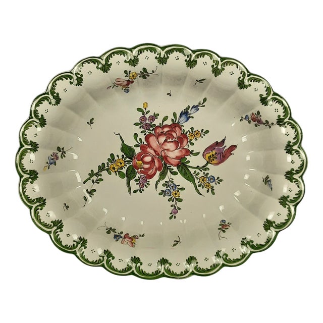Ceramic Centerpiece with Hand-Painted Flowers from Vecchia Lodi, 1960s For Sale