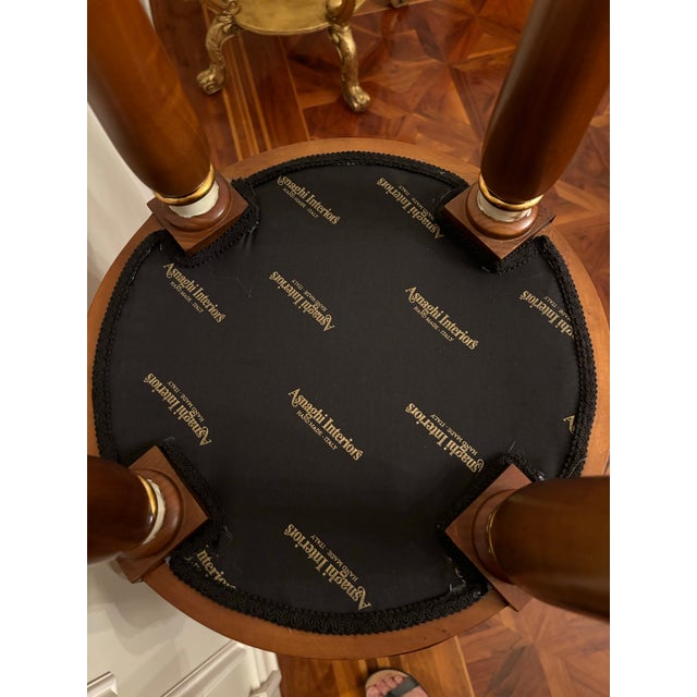 Coffee Vintage Asnaghi Interiors Bar Stools With Vegan Leather Seats - Set of 2 For Sale - Image 8 of 8