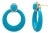 14KYl Gold Door Knocker Clip-on Earrings With Turquoise & Diamond 66.46ct Status:Published - Marketplace, Pair For Sale