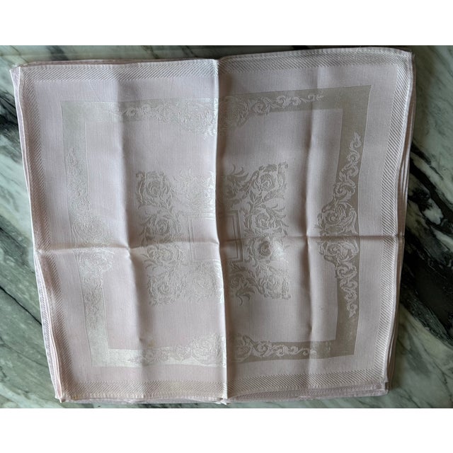 Vintage Fine Damask Pink Napkins - Set of 8 For Sale - Image 13 of 15