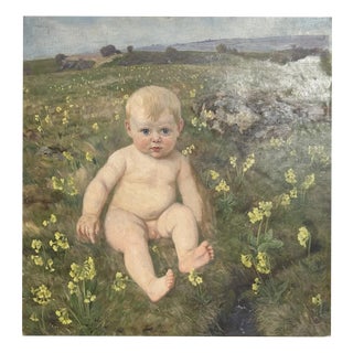 Heinrich Pforr, Nude Boy, Spring Awakening, Oil Painting on Canvas For Sale