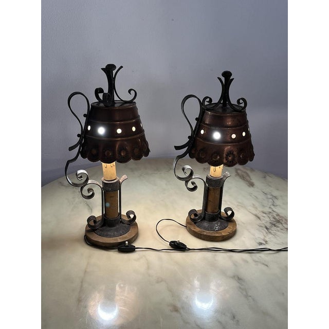 1960s Brutalist Italian Table Lamps, 1960s, Set of 2 For Sale - Image 5 of 18