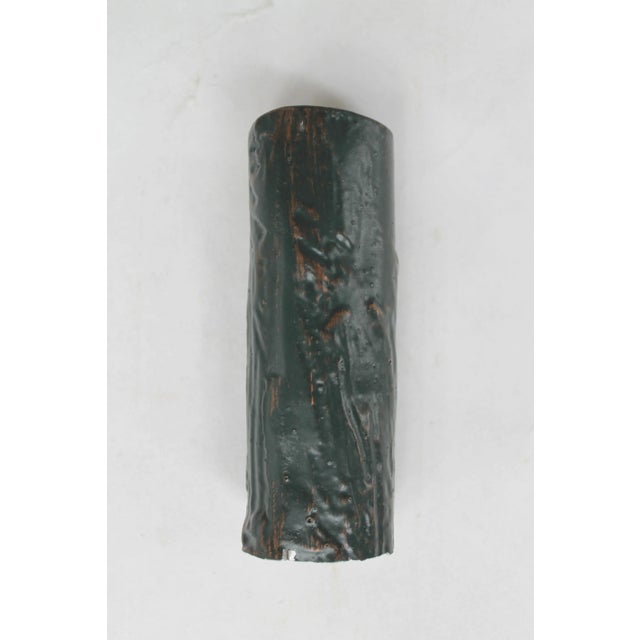 Genesee River Faux Bois Aluminum Arm Chair - Dark Green For Sale - Image 4 of 5