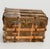 Coffee Early 1900s European Antique Travel Trunk With Wood Slats & Metal Hardware For Sale - Image 8 of 12