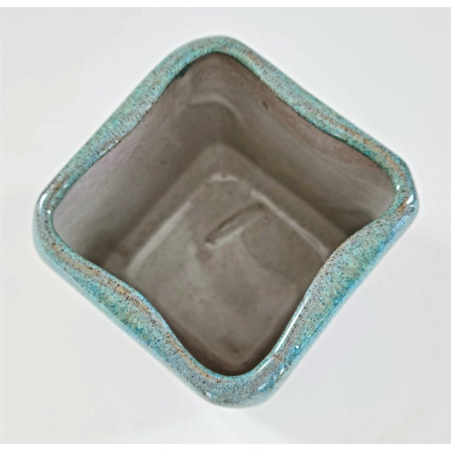 Modern Glidden Turquoise Ceramic Turquoise Planter For Sale - Image 3 of 4