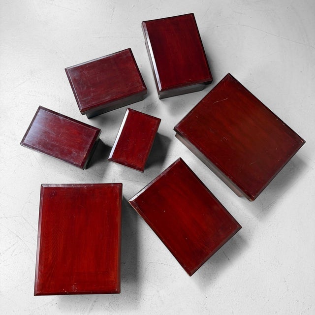 Taishō Japanese Kiridame Nesting Boxes, 1920, Set of 7 For Sale - Image 13 of 18