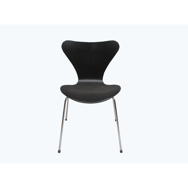 3107 Chair in Black with Upholstery by Arne Jacobsen for Fritz Hansen, 1997 For Sale - Image 13 of 13