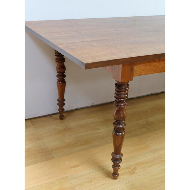 Late 19th Century Community Table in Oak and Walnut For Sale - Image 6 of 18