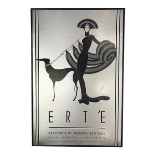 1980 Signed Erté Symphony in Black Mirage Edition Serigraph For Sale