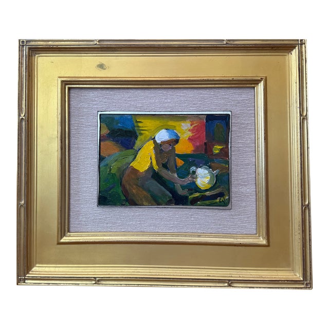 "Making Tea", Oil on Canvas by Joseph Puchinskiy For Sale