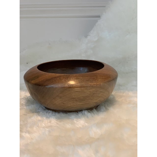 2010s Artist Signed Black Walnut Wooden Bowl For Sale - Image 5 of 5