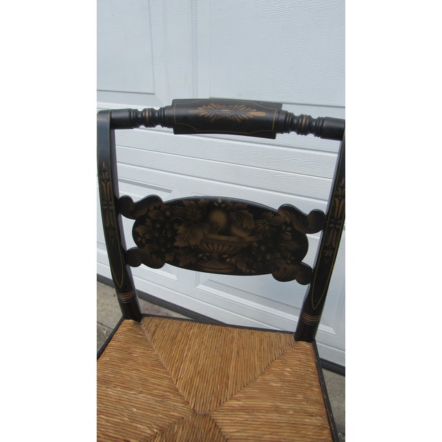 Farmhouse Hitchcock Black Rush Farmhouse Chair For Sale - Image 3 of 7